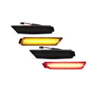 DZSQTGJKIO Wing Mirror Indicator 4Pcs For Chevy For Camaro 2010 2011 2012 2013 2014 2015 LED Front Rear Bumper Side Marker Turn Signal Lights(Smoked)