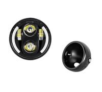 DZSQTUND Motorcycle Headlights 5 3/4 Inch 5.75" Motorcycle LED Headlight With Mount Housing Bucket Bracket Universal For Shadow For VT 600 750 1100 For VTX 1300 LED Headlight(Lamp and Housing B)