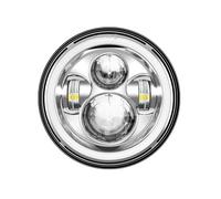 DZSQTUND Motorcycle Headlights 7 Inch Motorcycle Headlight LED Lights Halo DRL Lamp For Royal For Enfield For Himalayan 400 411 650 350 For Cafe For Racer LED Headlight(Headlight silver)