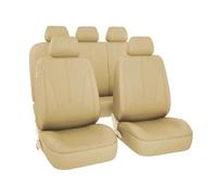 DZSQWETYU 9 Pieces Car Seat Cover Breathable PU Leather Full Surround Vehicle Cushion Protector Automobile Interior Accessories Seat Cushions(Beige)