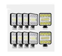 DZSQWETYU Car Headlight Lenses 12/24V For Mini Square WorkLights Super Bright 4x4 Driving Led Off-Road 6000k Fog Light Spot For SUV Truck Boat Car Headlight Car Headlamp Lens Glass(10 pcs)