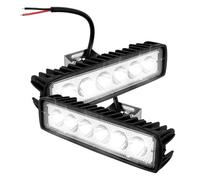 DZSQWETYU Car Headlight Lenses 6 LED Car Work Light High Bright Spotlight Universal Offroad Automobile Truck Driving Fog Headlights DRL Lamp 12V Car Headlamp Lens Glass(2 pcs)