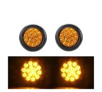 DZSYANJIASM Car Rear Stop Light 16Led Round Tail Light 4" Trailer Rear Brake Indicator Stop Lamps 12/24V LED Clearance Reverse Taillight for RV Bus 4inch(2pcs Yellow Light)