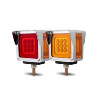 DZSYANJIASM Car Rear Stop Light 16Leds Dual Face Strobe Light LED 4.5inch Square Head 12/24V Front Bumper Flash Warning Lamp Brake Indicator Turn Signal