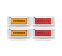DZSYANJIASM Car Rear Stop Light Front Rear LED Brake Light 12V 24V Turn Signal Lamp for Semi-Trailer Cargo Van Pickup Truck Tractor Car Parking Taillight(2pcs Red 2pcs Yellow)