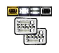 DZSYANJIASM Car Rear Stop Light H4651 H4652 H4656 H4666 H6545 LED Head Light 4x6 Inch Halo Work Lamp for Chevy for Camaro for Cavalier for Monte(2pcs Headlight)