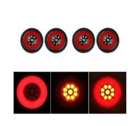 DZSYANJIASM Car Rear Stop Light Offroad Round Taillight 4inch LED Brake Tail Lamp Rear Bumper Side Clearance Lights For Volvo Pickup Truck Trailer 12V 24V(2x B Red Yellow)