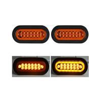 DZSYANJIASM Car Rear Stop Light Tractor Tail Signal Light 6inch Rear Brake Indicator Lamp for Kenworth Truck 12V 24V LED Taillight(2pcs Flowing Yellow)