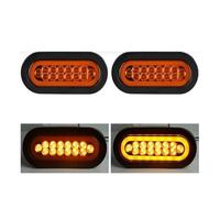 DZSYANJIASM Car Rear Stop Light Tractor Tail Signal Light 6inch Rear Brake Indicator Lamp for Peterbilt Truck 12V 24V LED Taillight(2pcs Flowing Yellow)