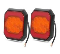 DZSYANJIASM Car Rear Stop Light Trailer Truck Rear Bumper Square Brake Light LED Additional Stop Taillight 12V 24V Camper Van Side Marker Turn Signal Lights DRL(2pcs Red Yellow)