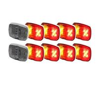 DZSYANJIASM Car Rear Stop Light Truck 10Leds Indicator Light 12V24V Bumper Brake Lamp LED Turn Signal Smoke Lens For Semi Trailer Cargo Van Tractor Lorry(10pcs Red Yellow)