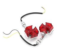 DZSYANJIASM Mirror Turn Signal 12V Maltese Cross Style Motorcycle LED Turn Signal Indicator Light (Red Light)