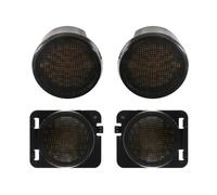 DZSYANJIASM Mirror Turn Signal Smoke Lens LED Turn Signal + Flares Side Light for Jeep for Wrangler JK 2007-2017
