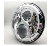 DZSYANJIASM Motorcycle LED Spotlight 7 Inch Round Halo LED Headlight 6000K Motorcycle Headlamp For CB 400 500 1300 For Hornet 250 600 900 For VTR 250 Waterproof Headlight Front Light(CHROME)