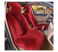 DZSYBUIGB Car Seat Covers - Warm Plush Universal Long Wool Fur Car Front Seat Protect Cushion Mat - Wine Red