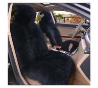 DZSYBUIGB Car Seat Covers - Warm Plush Universal Long Wool Fur Seat Protect Cushion Mat - Pure Black