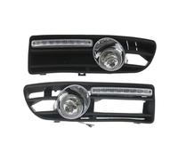 DZSYBUIGB Led Light Bar Pair Fog Lamp With Grille Cover With Wires For VW For Bora 1999-2004 Front Bumper Anti Light 1J5853665B (Pair white)