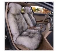 DZSYBUIGB Universal Car Seat Covers - Warm Plush Long Wool Fur Protect Cushion Mat - Front Seat - Auto Accessories - White Gray Tip