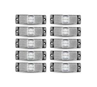 DZSYINGCHUSM Rear Brake Light LED Stop Tail Light 12V 24V Rear Bumper Brake Reflector Lamp Waterproof Truck Side Marker Indicator for Bus Trailer RV Taillight(10pcs White Light)