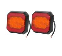 DZSYINGCHUSM Rear Brake Light Square Truck Rear Bumper Clearance Light LED Tail Brake Lamp 3.5inch For Camper Van Trailer 12V/24V Turn Signals Taillight(2pcs Red Yellow)