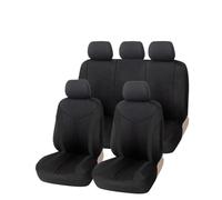 DZSYINGLONGSM Car Seat Cover Sets Car Seat Covers For Fusion Full Set Car Seat Covers Universal Size Side Airbag Compatible Washable Protectors(BL ACK full set)