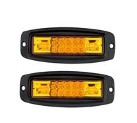 DZSYINGLONGSM Third 3RD Brake Light LED Flush Mount Work Light Bar 7inch Amber Head Driving Lamp Flood Spot Beam Rerr Bumper Reverse 12V 24V For Cargo Trailer(2pcs Amber Light)