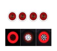 DZSYINGLONGSM Third 3RD Brake Light Offroad Round Taillight 4inch LED Brake Tail Lamp Rear Bumper Side Clearance Lights For Volvo Pickup Truck Trailer 12V 24V(4x B Red White)