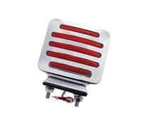 DZSYINGLONGSM Wing Mirror Indicator 1pcs Flat Line Chrome Double Face Square Led Turn Signal Lights Amber/Red Trucks Mount Turn Tail Lights Double Post Mount Mirror Indicator Light