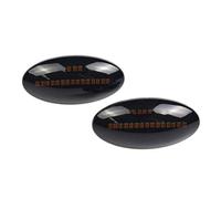 DZSYINGLONGSM Wing Mirror Indicator Lamp 2pcs Dynamic LED Side Marker Turn Signal Lights Indicator Amber Repeater Car For Opel For Vauxhall For Agila Mk2 2008-up(Smoked Black)