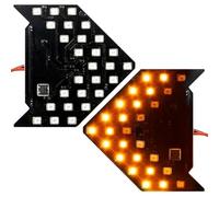 DZSYINGLONGSM Wing Mirror Indicator Pair Dynamic Sequential 3-Step Flash 27-SMD LED Circuit Board Panel For Behind The Side Mirror Turn Signal Retrofit Amber Yellow Mirror Indicator Light