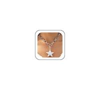 DZSYJKTM Cool Gold Silver Star Pendant Necklace Exquisite Thick Pleated Stars Rope Chain Simple Vintage Jewelry Gift One Size Metal No Stones