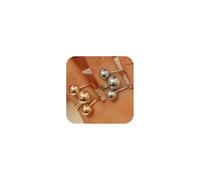 DZSYJKTM Stylish Round Beads Ball Finger Rings Stack for Women, Statement Stainless Steel Bead Stackable Open Knuckle Ring Fashion Cocktail Party Jewelry Gift, Metal, No Gemstone