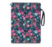 DZTLAO Book Sleeve for Book Lovers Gifts, Cute Book Pouch Book Protector with Zipper and Front Pocket BookCover Case for Women Men Reader Book Accessories Luxury Purple Flowers