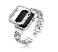 DZTXYP Cowboy Metal Crystals and Chains Compatible with Apple Watch, Bracelets with Glitter Case 38mm 40mm 41mm 42mm 44mm 45mm iWatch Series 8, 7, 6, 5, 4, 3, 2, 1, SE, Silver, 41mm