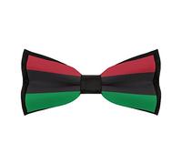 DZUAIKIT Flag Bow Ties for Men Classic Bowtie with Adjustable Lace, Pan-african Flag, One Size
