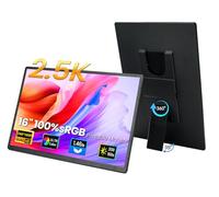 DZVW 16" 2.5K Portable Monitor - QHD Laptop Screen Extender 100% sRGB Wide Color HDMI/USB C/USB A Travel External Display Stand Gaming Monitor for PC Windows MAC Computer Switch Phone Xbox PS4/5