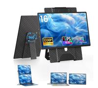 DZVW 16" Portable Monitor for Laptop - 1200P FHD Laptop Screen Extender Adjustable Stand HDMI USB C HDR Travel External Display Gaming Monitor for Computer PC MAC Switch Phone Computer Xbox PS4/5