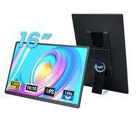 DZVW 16" Portable Monitor for Laptop - 1200P FHD Laptop Screen Extender HDMI USB C HDR Travel Dual External Display with Stand Gaming Monitor for Windows MAC Computer Switch Phone Xbox PS4/5