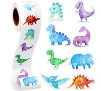 Dzxin 1 Roll Animal Stickers Reward Stickers Cute Animal Space Stickers Motivational Stickers for Incentive Kids Suitable for School Classroom, 500 Pcs Each Roll (Dinosaur)