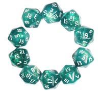 Dzxin DND Game D20 Dice Set, 10PCS Polyhedral Dice D20 Dice 20mm Acrylic 20 Sided Dice Game Dice for RPG MTG DND Dice Table Games (Green)