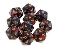 Dzxin DND Game D20 Dice Set, 10PCS Polyhedral Dice D20 Dice 20mm Acrylic 20 Sided Dice Game Dice for RPG MTG DND Dice Table Games (Red+Black)