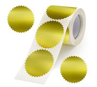 Dzxin Embossing Stickers, 2'' Gold Foil Seals Stickers for Certificates Self Adhesive Envelope Seal Label Sticker for Book Invitation Notary Seal