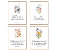 dzxnouart Set of 4 Psalms Wall Art Christian Posters, Flowers Scripture Art Print, Psalms Gift For Teen Girls Women, No Frame (21x30cm)