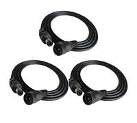 DZYDZR 3 Pack 1m DC Power Extension Cable 2.1mm x 5.5mm DC Plug Extension Cord Copper Wire Male to Female Black For CCTV Cameras