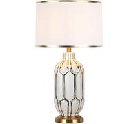 DZYHFCO Bedside Lamp 25.6 Inch Modern Gold Table,Ceramic Small Desk,Contemporary Nightstand Lamps Night for Bedroom