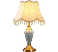 DZYHFCO Bedside Lamp Ceramic Table Lamps,Modern Art Deco Desktop, Contemporary Nightstand with Cloth Lampshade for Living