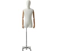 DZYHFCO Dressmakers Dummy Arms Mannequin Male Tailors Dummy,White Tailor Torso,Head Arm Bust Model Body Frame