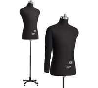 DZYHFCO Female Tailors Dummy Mannequin Body Form Fully Pinnable Torso With Arms, Male Dress On Wheels(Beige,XXL-104)