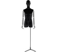 DZYHFCO Male Body Retail Mannequins Can Be Adjusted From 62.2 To 78.74 Inches, Equipped With A Metal Triangular Base(Black)