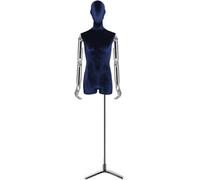 DZYHFCO Male Body Retail Mannequins Can Be Adjusted From 62.2 To 78.74 Inches, Equipped With A Metal Triangular Base(Blue)